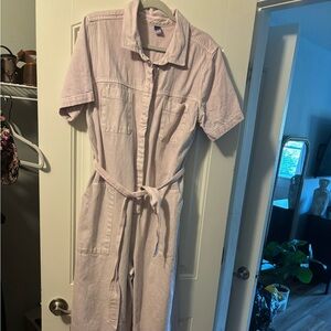 Old Navy Light Pink Cropped Jumpsuit